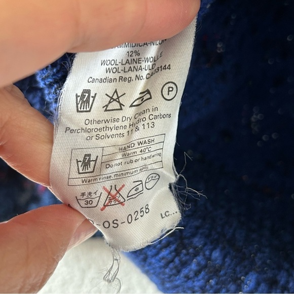 Jaeger VTG Wool Blend Women’s Knit Sweater Fit Small 32”Blue Retro Dolman Sleeve - Picture 12 of 13